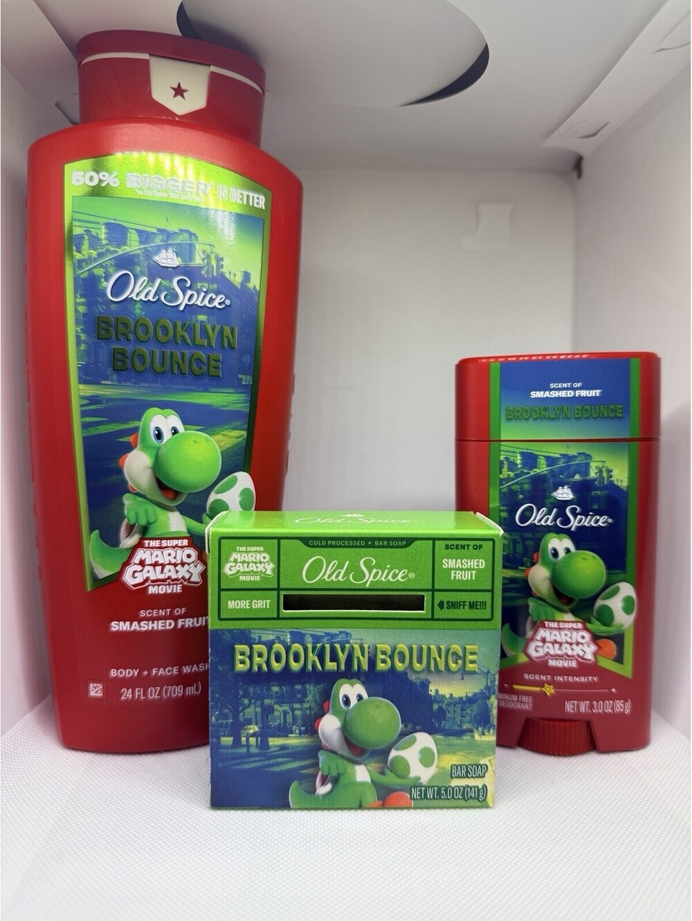 Old Spice YOSHI Brooklyn Bounce Set Unisex Smashed Fruit Wash Deo Soap New